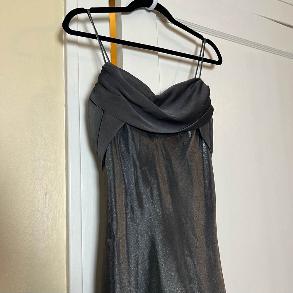Vintage Deadstock Betsy & Adam Silver Maxi Formal Dress (Vintage sz 14) - Picture 5 of 9